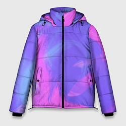 Куртка зимняя мужская Сиреневая абстракция, цвет: 3D-черный