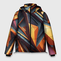 Куртка зимняя мужская Разноцветная 3D геометрия узоров метавселенной, цвет: 3D-черный