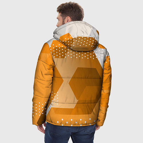 Мужская зимняя куртка Яркий геометрический декоративный фон / 3D-Черный – фото 4