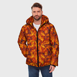 Куртка зимняя мужская Огненный узор, цвет: 3D-черный — фото 2