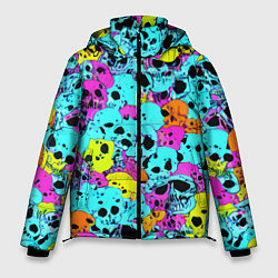 Куртка зимняя мужская Паттерн из черепов - поп-арт - иллюзия, цвет: 3D-красный