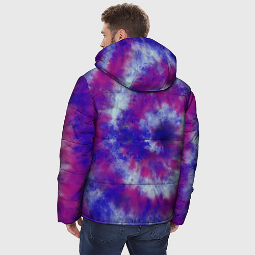 Мужская зимняя куртка Tie-Dye дизайн / 3D-Черный – фото 4