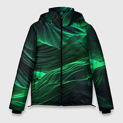 Куртка зимняя мужская Зеленая абстракция, цвет: 3D-светло-серый
