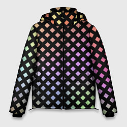 Куртка зимняя мужская Цветной под сеткой имитация, цвет: 3D-черный