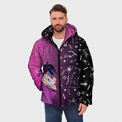 Куртка зимняя мужская Лил Пип тату фиолетовый, цвет: 3D-черный — фото 2