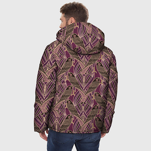 Мужская зимняя куртка Сокол в стиле модерн - паттерн / 3D-Черный – фото 4