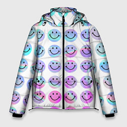 Куртка зимняя мужская Smiley holographic, цвет: 3D-черный