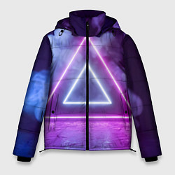 Куртка зимняя мужская Неоновый треугольник в неоновом дыму, цвет: 3D-черный