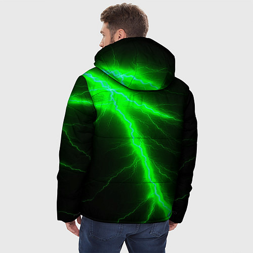 Мужская зимняя куртка Зеленый разряд молнии / 3D-Светло-серый – фото 4