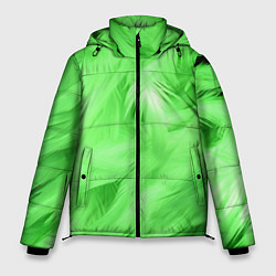 Куртка зимняя мужская Зеленые абстрактные листья, цвет: 3D-красный