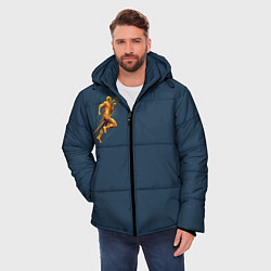 Куртка зимняя мужская Золотой бегущий человек, цвет: 3D-светло-серый — фото 2