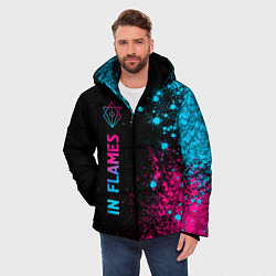 Куртка зимняя мужская In Flames - neon gradient: по-вертикали, цвет: 3D-черный — фото 2