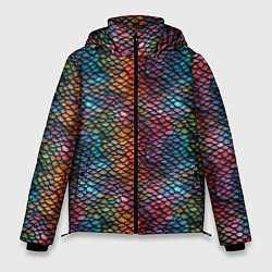 Куртка зимняя мужская Разноцветная чешуя дракона, цвет: 3D-светло-серый