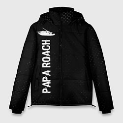 Куртка зимняя мужская Papa Roach glitch на темном фоне: по-вертикали, цвет: 3D-черный