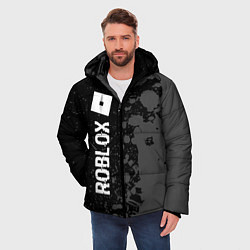 Куртка зимняя мужская Roblox glitch на темном фоне: по-вертикали, цвет: 3D-черный — фото 2