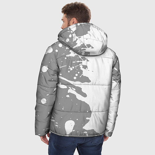 Мужская зимняя куртка Dead by Daylight glitch на светлом фоне: по-вертик / 3D-Черный – фото 4