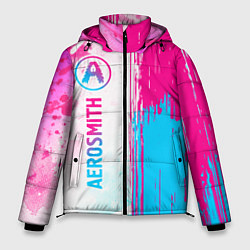 Куртка зимняя мужская Aerosmith neon gradient style: по-вертикали, цвет: 3D-черный