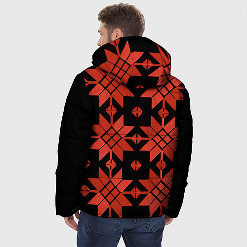 Мужская зимняя куртка Удмуртский - вертикаль black / 3D-Черный – фото 4