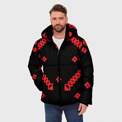 Куртка зимняя мужская Национальный - черный 2, цвет: 3D-красный — фото 2