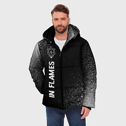 Куртка зимняя мужская In Flames glitch на темном фоне: по-вертикали, цвет: 3D-черный — фото 2