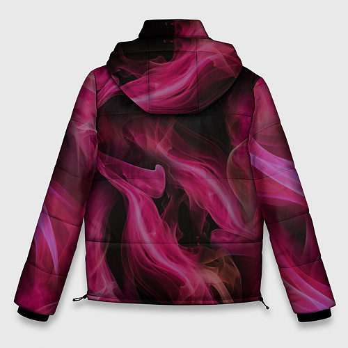 Мужская зимняя куртка Розовый цветок в огне - нейросеть / 3D-Красный – фото 2