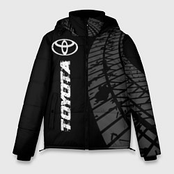 Куртка зимняя мужская Toyota speed на темном фоне со следами шин: по-вер, цвет: 3D-черный