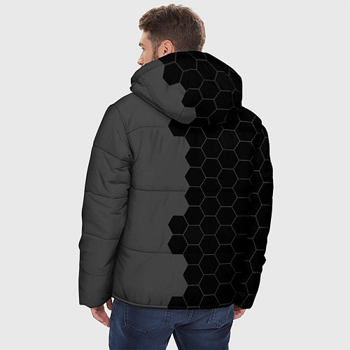 Мужская зимняя куртка Counter Strike glitch на темном фоне: по-вертикали / 3D-Черный – фото 4