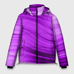 Куртка зимняя мужская Розово фиолетовый абстрактный узор волны, цвет: 3D-черный
