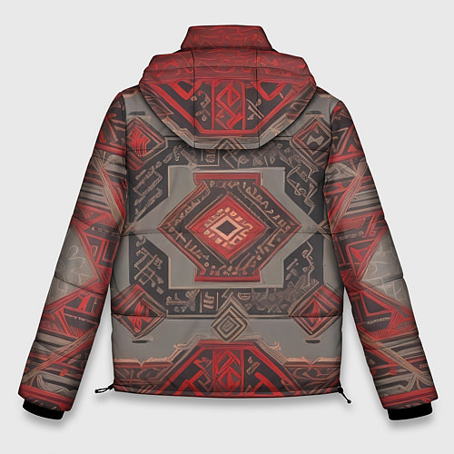 Мужская зимняя куртка Ковер в красных тонах / 3D-Красный – фото 2