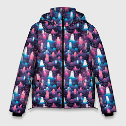 Куртка зимняя мужская Привидения в облачном городе, цвет: 3D-черный