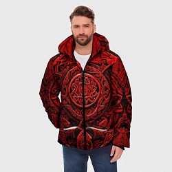 Куртка зимняя мужская Скандинавский орнамент викингов, цвет: 3D-черный — фото 2
