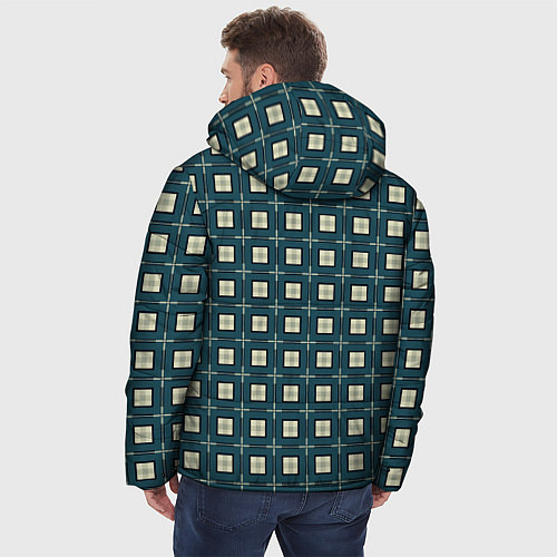 Мужская зимняя куртка Клетчатый зелёно-бежевый / 3D-Черный – фото 4