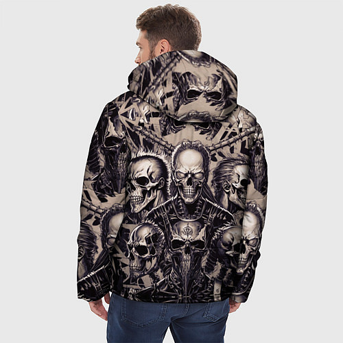 Мужская зимняя куртка Татуировка черепов / 3D-Черный – фото 4