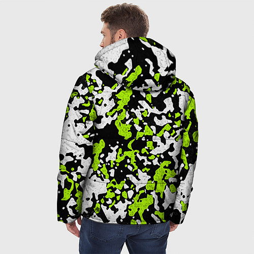 Мужская зимняя куртка Абстракция чёрно-зелёная / 3D-Черный – фото 4