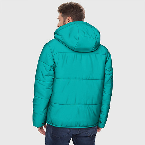 Мужская зимняя куртка Цвет морской волны однотонный / 3D-Черный – фото 4