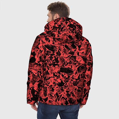 Мужская зимняя куртка Каменная текстура коралловый / 3D-Черный – фото 4