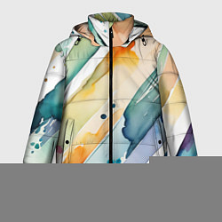 Куртка зимняя мужская Цветный акварельные мазки - нейросеть, цвет: 3D-черный