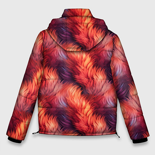 Мужская зимняя куртка Красный мех паттерн / 3D-Красный – фото 2