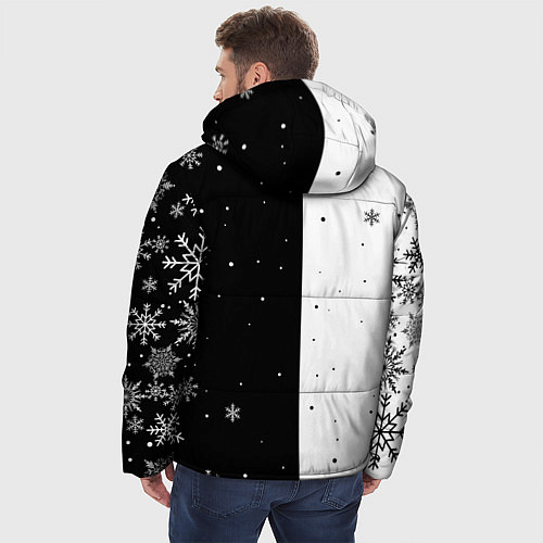 Мужская зимняя куртка Инь Янь - Драконы / 3D-Черный – фото 4