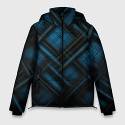 Куртка зимняя мужская Тёмно-синяя шотландская клетка, цвет: 3D-светло-серый