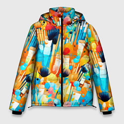 Куртка зимняя мужская Кисти художника, цвет: 3D-красный