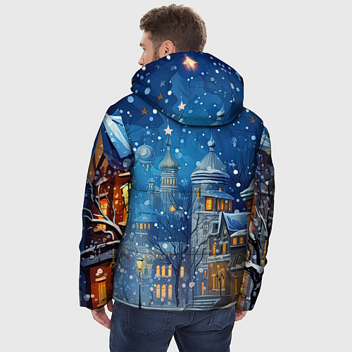 Мужская зимняя куртка Новогоднее настроение город / 3D-Черный – фото 4