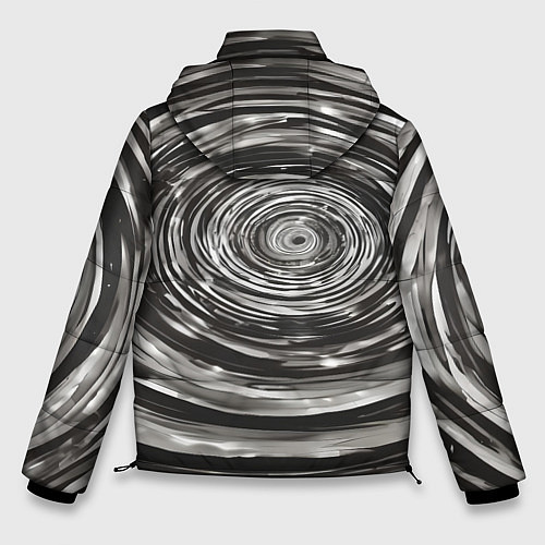 Мужская зимняя куртка Круги бесконечности в космосе / 3D-Светло-серый – фото 2