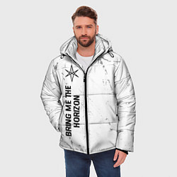 Куртка зимняя мужская Bring Me the Horizon glitch на светлом фоне по-вер, цвет: 3D-черный — фото 2