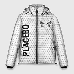 Куртка зимняя мужская Placebo glitch на светлом фоне вертикально, цвет: 3D-черный