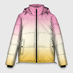 Куртка зимняя мужская Розовый бежевый желтый градиент, цвет: 3D-черный