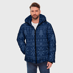 Куртка зимняя мужская Зимние узоры в скандинавском стиле, цвет: 3D-черный — фото 2