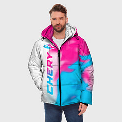 Куртка зимняя мужская Chery neon gradient style по-вертикали, цвет: 3D-черный — фото 2