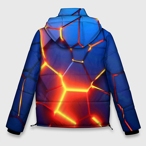 Мужская зимняя куртка Огненные плиты с разломом / 3D-Красный – фото 2