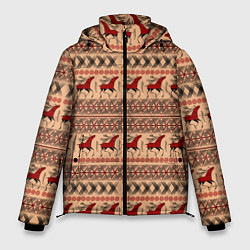 Куртка зимняя мужская Мезенские олени, цвет: 3D-красный